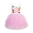 thumbnail image 1 of Girls Dress Birthday Princess Ruffle Dress Cake Balloon Print 5 Years, 1 of 7