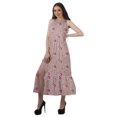 thumbnail image 3 of Moomaya Robe Imprimée Femme Fête Mariage Tenue de Fête Col Licou Robe Maxi en Rayonne, 3 of 4