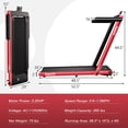 thumbnail image 2 of Gymax Motorized Treadmill Folding Under Desk Electric Treadmill W/APP Red, 2 of 10