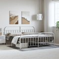 thumbnail image 1 of vidaXL Metal Bed Frame with Headboard and Footboard White 193x203 cm, 1 of 5