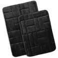 thumbnail image 1 of Clara Clark Bathroom Rugs, Velvet Memory Foam Bath Mat, Ultra Soft Non Slip and Absorbent - Tiled - Set of 2 - Black, 1 of 6