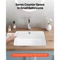 thumbnail image 2 of KFFKFF Undermount Bathroom Sink, 15.75 x 12.01 Inch Rectangular White Ceramic Vessel Sink with Overflow Hole, Under Counter Drop in Modern Lavatory Vanity Bath Wash Bowl Basin, 2 of 9