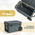 thumbnail image 3 of Costwasy 75 Qt Portable Cooler Roto Molded Ice Chest Insulated 5-7 Days with wheels Handle Charcoal, 3 of 10