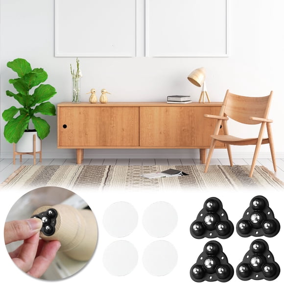 pstuiky Universal Wheel 360° Rotating Silent Caster High Load Bearing 5Kg Abs Material Steel Ball Pulley 3-Bead Design Heavy Duty Hardware Accessories Bedside Box Storage Trolley
