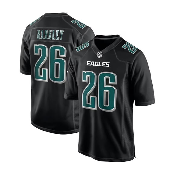 Eagles 26 Saquon Barkley 33 DeJean Super Bowl NFL Jersey Embroidered Football Jersey 26# Barkley Carbon Black Fashion Edition-HU
