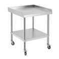 thumbnail image 1 of Heavy-Duty Stainless Steel Commercial Worktable with Adjustable Shelf, 3-Sided Backsplash & 5" Wheels – Professional Prep Table for Kitchen, Restaurant, Food Service, Grill, and Storage, 1 of 7
