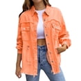 thumbnail image 1 of SHIXIAOO Women's Ripped Oversized Denim Jacket Casual Long Boyfriend Distressed Denim Jacket Womens Jackets Fall Casual Button down Button Jean Womens Summer Jackets Denim Jacket Lightweight Fringe, 1 of 8