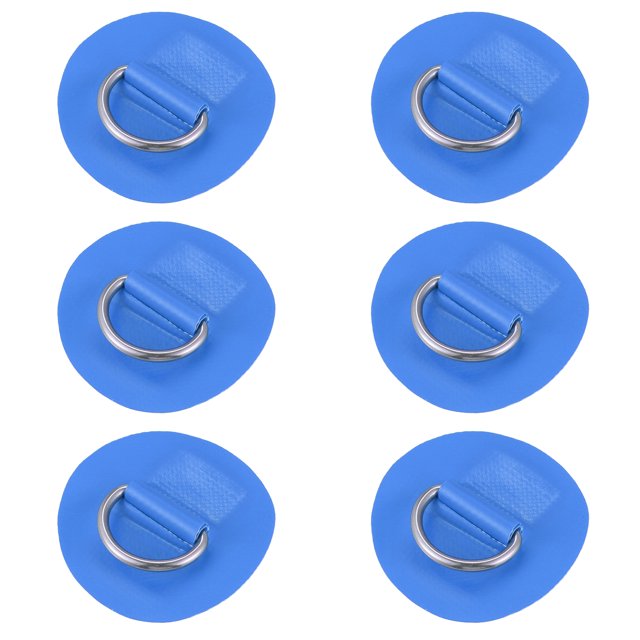 Unique Bargains 6pcs 6cm Bleu D Anneau Patch PVC en Acier Inoxydable Forme Ronde D Anneaux pour Kayak de Bateau Gonflable