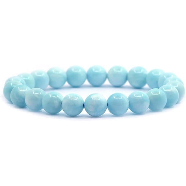 Natural Hemimorphite Gemstone 8mm Round Beads Stretch Bracelet 7 Inch Unisex