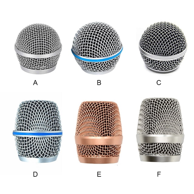 Grille de Microphone de Remplacement Portable Professionnelle Détachable Filaire Sans Fil avec Éponge Intégrée KTV Fête Concert Tête de Micro Pièce Type 2