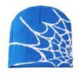 thumbnail image 1 of Decodeary Style Hiver avec Chapeau Toile d'Araignée Élégant Style Polyvalent Bonnet Toile d'Araignée Bleu, 1 of 6