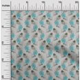 thumbnail image 1 of oneOone Georgette Viscose Fabric Leaves & Floral Block Print Fabric BTY 42 Inch Wide, 1 of 4
