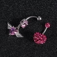 thumbnail image 4 of Navel Ring, Rhinestone Umbilical Ring 36L 3Colors Belly Ring, For Women Girl, 4 of 8