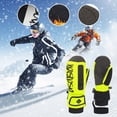 thumbnail image 2 of Fgnfyis Gants de Ski avec Protection Intégrée du Poignet pour Planche à Neige et Sports de Ski Jaune, 2 of 3