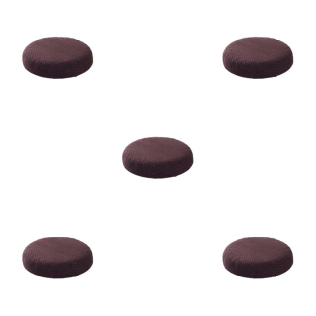 maskred Round Cushion Stool Covers For Comfortable Seating Polyester Stool Cushions Seat Covers Mild Waterproofing dark coffee 5Set