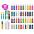 thumbnail image 1 of Kids Tempera Paint Set | Value Pack Includes 40 Washable Non-Toxic Colorful Paints (2oz bottles) & 15 Brushes | Metallic, Neon, Glow In The Dark, Glitter Paints | Paint For Arts &, 1 of 7