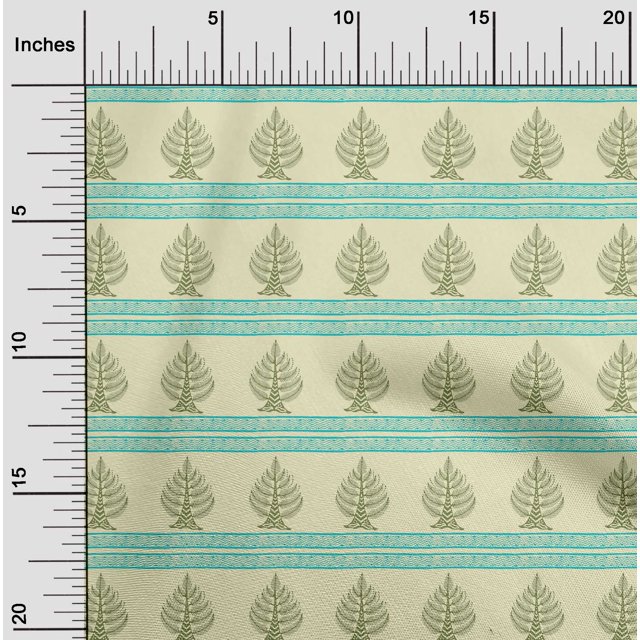 oneOone Tissu Flex Coton Chevron & Arbre Tissu Imprimé 1 Yard 40 Pouces de Large