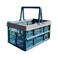 thumbnail image 1 of XZNGL Folding Storage Box Plastic Storage Bin with Grated Walls Stackable Portable Organizer for Picnic Camping Grocery Shopping and Pantry Organization, 1 of 7