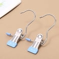 thumbnail image 1 of TopLLC Wall Hooks, Hooks for Hanging 2PCS Essential For Home Life 6 Color Optional Stainless Steel Clothes Hanger Hook Design Traceless Storage Easy To Dry Shorts Socks Fabrics A clothespin, 1 of 8