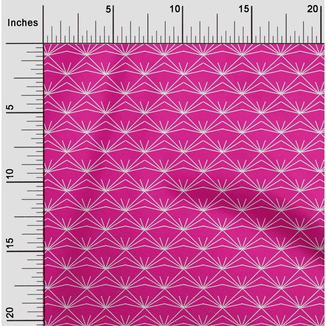 oneOone Viscose Chiffon Fabric Shapes Geometric Sashiko Print Decor Fabric Printed BTY 42 Inch Wide