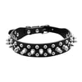 thumbnail image 1 of Leather Bullet-Style Dog Collar with Metal Buckle, Adjustable Punk Collar for Small Medium Large Dogs, Soft Breathable Protection, 1 Collar, 1 of 2