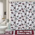 thumbnail image 4 of 15-Piece Bathroom Set  2-Rugs/Mats Non Slip  1 Fabric Shower Curtain  With 12-Fabric Covered Rings  Different Styles and Colors For Home Bath Dcor Peony Purple, 4 of 6