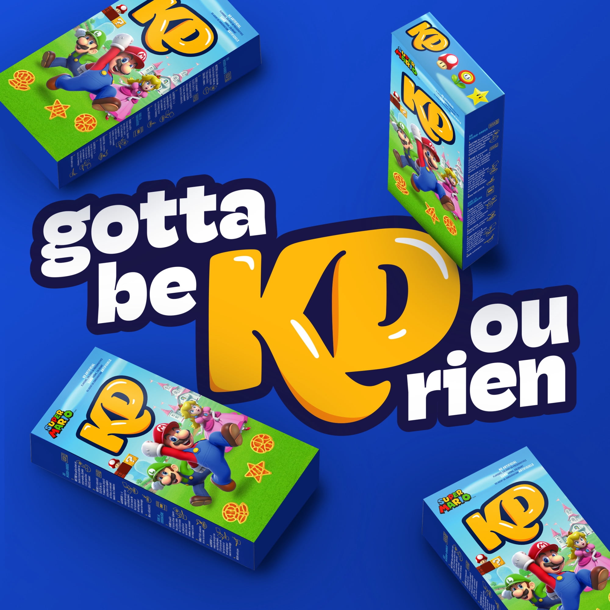 KD Super Mario Power-Up Pasta Shapes Macaroni and Cheese, 156 g Box