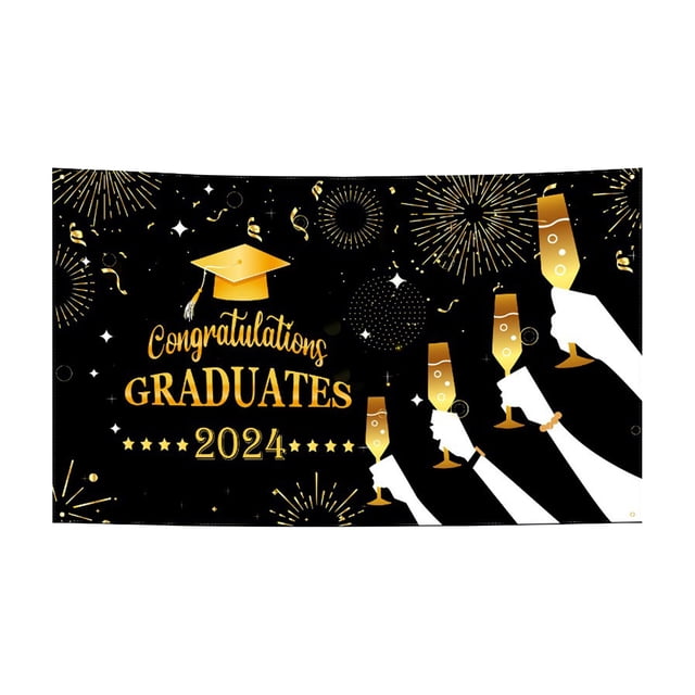 Qocolhg Graduation Decorations Class of 2024 Graduation Decorations Congratulations Graduation Banner Graduation Banner Graduation Decorations Graduation Photo Backgrounds Graduation Party Supplies