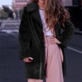 thumbnail image 1 of Ladies Casual Fashion Solid Color Faux Plush Warm Jacket Coat, 1 of 6