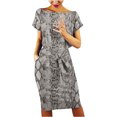 thumbnail image 2 of Robe d'Été Femme Décontractée à Col Rond à Bretelles Manches Courtes Imprimé Floral Robe Ample avec Poches Robe d'Été Robe de Soirée en Liquidation, 2 of 6