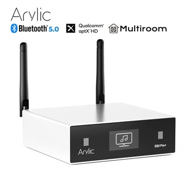 Arylic S50 Pro+ WiFi et AptX Préamplificateur HD avec ESS Sabre Dac AKM ADC Multiroom Airplay Marée Internet Radio DLNA QPLAY UPNP