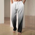 thumbnail image 1 of Mens Pants, Mens Fashion Drawstring Elastic Waist Gradient Color Casual Length Pants, 1 of 4
