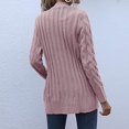thumbnail image 4 of Cardigan Sweaters for Women Womens Long Sleeve Cable Knit Cardigan Sweaters Open Front Solid Fall Outwear with Pockets, 4 of 9