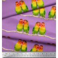 thumbnail image 2 of Soimoi Rayon Fabric Branch & Colorful Parrot Bird Print Fabric by The Yard 56 Inch Wide, 2 of 3