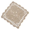 thumbnail image 1 of Square Table Cover Lace Cotton Table Place Mat Dining Pad Cloth Crochet Placemat Cup Mug Tablecloth Tea Coaster Handmade 40/60cm Beige, 1 of 9