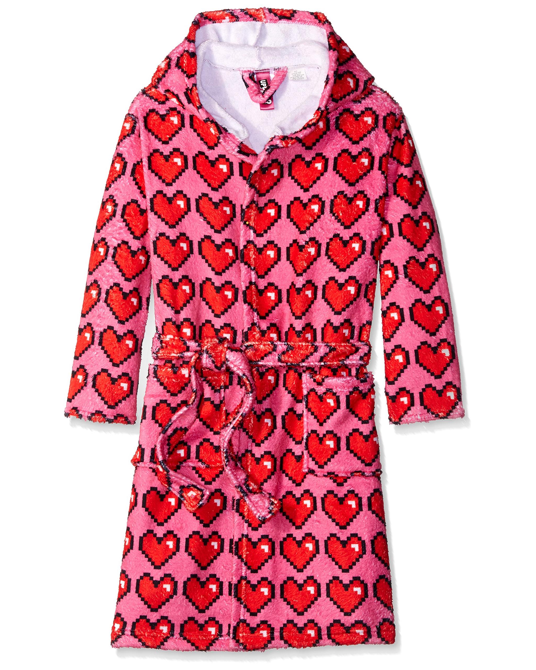 Up Past 8 Peignoir pour Filles, Robe de Chambre Duveteuse à Capuche, Vêtement de Nuit