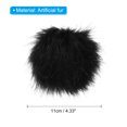 thumbnail image 2 of Unique Bargains Fluffy Soft Faux Fur Pom Poms for Hats with Snap Button, Black 6Pack, 2 of 7