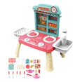 thumbnail image 2 of Kitchen Sink Toys Working Faucet and Dishes Playset Automatic Water Cycle System Pink, 2 of 9