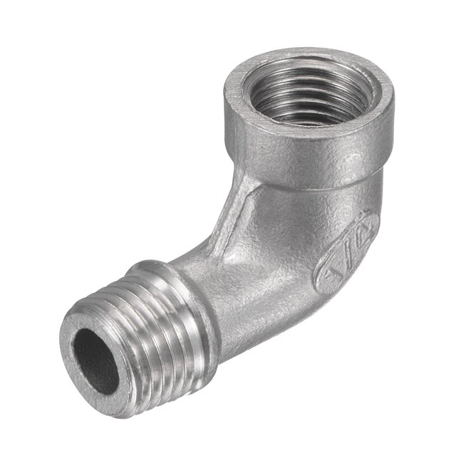 Unique Bargains Raccord de Tuyau Coudé à Filetage Mâle vers Femelle 1/4 NPT en Acier Inoxydable 304