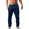 thumbnail image 2 of 2025 Pantalons Décontractés pour Hommes Pantalons Chino Cargo Gym Pantalons Hommes Pantalons Coton Lin Extensible Taille Pantalons Décontractés devant Plat Simple L Pantalons Été Évacuant l'Humidité, 2 of 9