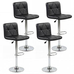 Gymax Bar Ensemble de tabourets 4 Tabourets pivotants réglables avec/Retour & repose-pieds pour cuisine