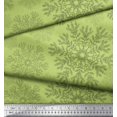 thumbnail image 2 of Soimoi Green Poly Georgette Fabric Snow Flakes Floral Fabric Prints By Yard 42 Inch Wide, 2 of 5