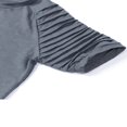 thumbnail image 4 of Men Solid Slub Cotton Pleated Short Sleeve Slim Fit T Shirt, 4 of 5