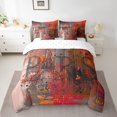 thumbnail image 2 of YST Paris Print Bedding Comforter Sets 7 Pieces Brown Red Bedding Set, Abstract Full Size Comforter Set (1 Comforter, 1 Fitted Sheet, 1 Flag Sheet, 2 Pillowcases, 2 Throw Pillow Covers), 2 of 4
