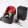 thumbnail image 4 of Bag Storage Ins Round Bags Bags Solid Large Capacity Package Toothpaste Toothbrush Face Wash Cleansing Cream for Travel Black Red, 4 of 9