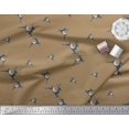 thumbnail image 2 of Soimoi Brown Poly Georgette Fabric Reindeer Animal Printed Fabric 1 Yard 52 Inch Wide, 2 of 3