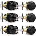thumbnail image 1 of Probrico Entry Door Knobs Lock Set and Single Cylinder Deadbolt Combination Set Entry Door Locksets with Deadbolt Same Key Flat Black (3 Pack) Keyed Alike, 1 of 5