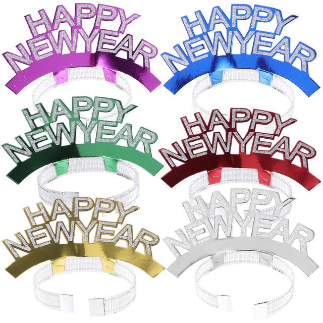 6 Pcs Bonne Année Accessoires de Cheveux Serre-Tête Nouvel An Accessoires Photo
