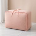 thumbnail image 2 of Pompotops Large Capacity Clothes Storage Bag Organizer With Reinforced Handle Thick Fabric For Comforters, Blankets, Bedding, Foldable With Sturdy Zipper, Clear Window Clearance, 2 of 3