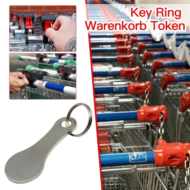 Metal Aluminum Alloy Shopping Cart Key Token | Trolley Release Key | Strong Durable Handheld Design | Rustproof Lightweight | 5.5cm x 3cm | 1 Pack | Sustainable Long Service Life